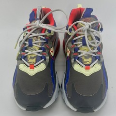 Nike Air Max 270 React Kids 7Y Gray Blue Red Yellow CT1630-001 Low Top Sneakers