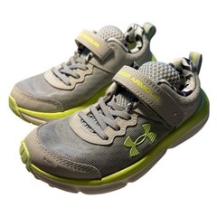 Under Armour Kids Assert 9 AC Grey Lime Green Running Shoes 3027399-100 Size 13K