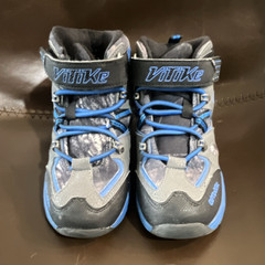VITIKE Kids Hiking Boots Gray/Blue Camo Hook & Loop Padded EU 31 US 32