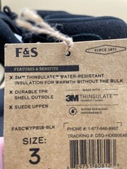 size 3 Y field&stream 200gram insulation PAC BOOT snow shoes black Brand New!