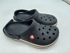 DAMAGED Crocs Crocband Clogs Kids Black Rubber Slip-On Lightweight Casual – J5