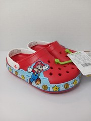 Crocs Super Mario Bros Light Up Clogs Kids Size C9 Red Comfort Slide NEW!