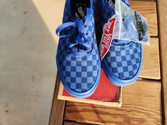 VANS AUTHENTIC MONO CHECK TRUE BLUE NIB!! KIDS 3