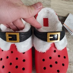 Crocs Classic Lined Santa Clogs Sz C8 8 Childrens Sandals Christmas Holiday