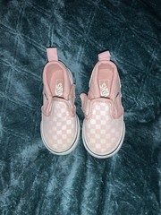 Vans Classic Slip On Shoes Toddler Size 6 Pink White Checkerboard Sneakers