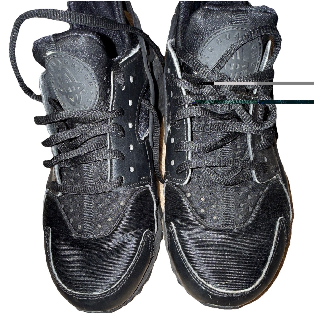 Nike Air Huarache Black Low Top Lace-Up Sneaker Unisex Kids US 7