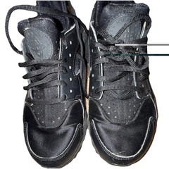 Nike Air Huarache Black Low Top Lace-Up Sneaker Unisex Kids US 7