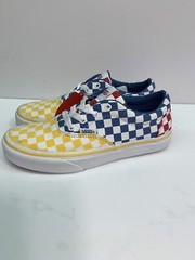 VANS Kids Doheny Checkered Primary Shoes Yellow Blue Red Size Youth 3