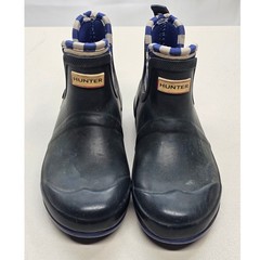 Hunter Kids First Classic Chelsea Rain Boots Navy Blue Striped Size 1 Waterproof