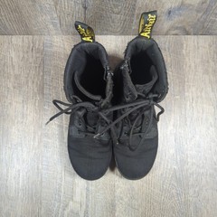 Doc Dr Martens Boots Combs J Combat Lace Up Black Canvas Zip Youth Kids Size 3