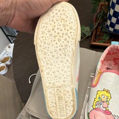 Ground Super Mario Peach Unisex Kids Slip-On Shoes US 3 Casual Manmade Canvas