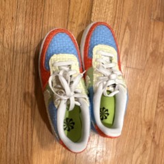 Nike Air Force 1 Multicolor Low Top Sneakers Blue Red Yellow Green White Kids