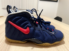 NEW Nike Little Posite Pro Mid USA – 644792-405 Size 4.5/ fit Womens size 6 RARE