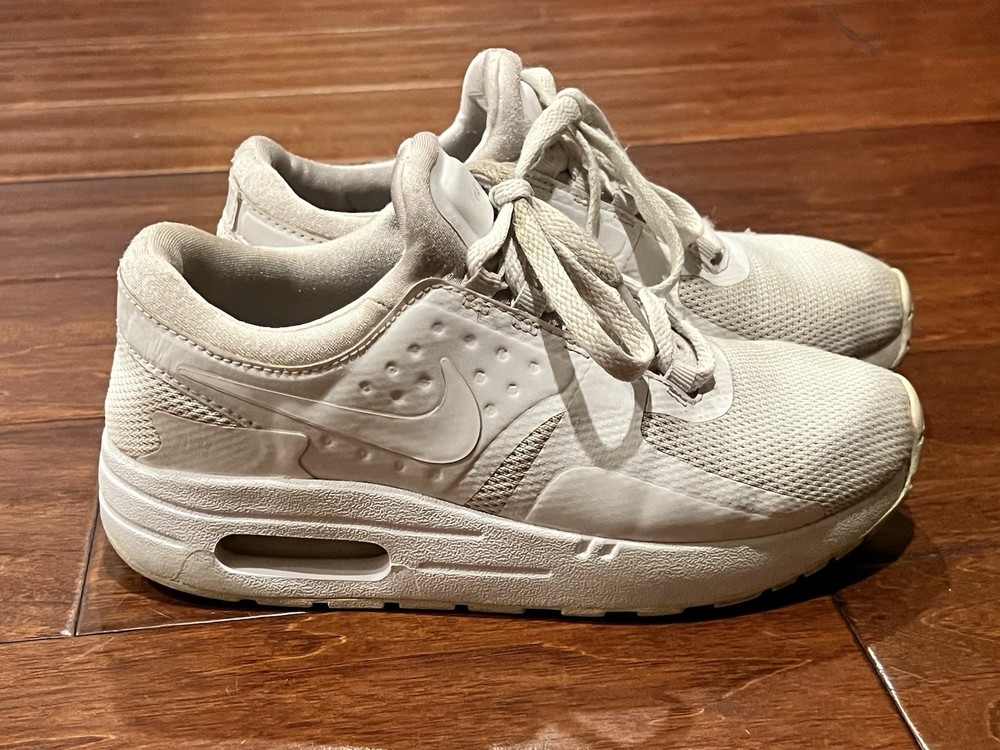 Nike 881226 100 Air Max Zero White Kids 1.5 Swoosh Logo Athletic Sneaker Shoes