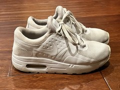 Nike 881226 100 Air Max Zero White Kids 1.5 Swoosh Logo Athletic Sneaker Shoes