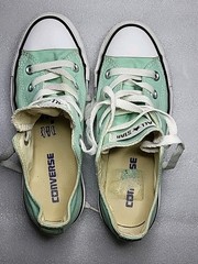 Converse All Stars Canvas Junior Turquoise Lace Up Tennis Shoes Size 5