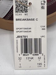 Adidas Breakbase Kid’s Size 1 Red White Adjustable Sneakers JR9781 New