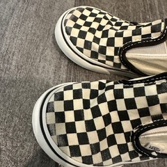Vans Classic Slip-On Checkerboard Black White Canvas Skate Shoes Kids 8.0