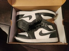 Jordan Air Jordan 1 Mid SE Black/White Leather Mid Top Kids US 8 FB9911-001