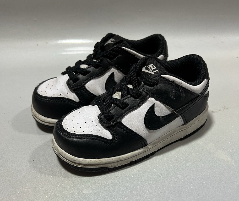 Nike Dunk Low Toddler Size 8C Panda White Black CW1589-100 TD Baby Sneakers
