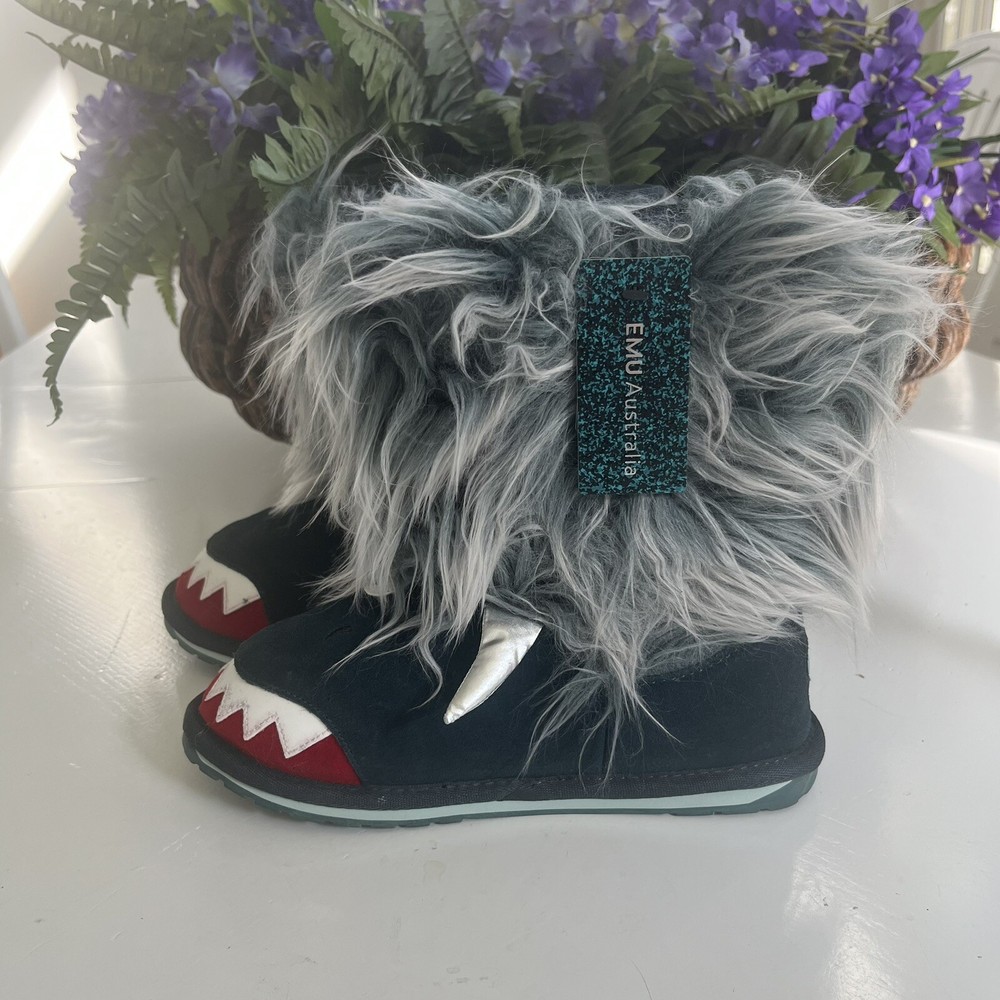 NWT EMU Australia Kids K3 RARE Suede Monster Deep Teal Boots K12619 Merino Wool
