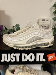 NIKE AIR MAX 97 WHITE/METALLIC SILVER SIZE 7Y/WOMEN’S 8.5 [921522-104]