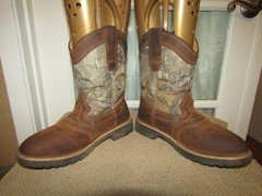 Itasca Boots Youth Sz 5 Buckaroo Western Cowboy Farm Camouflage Leather Mid-Calf