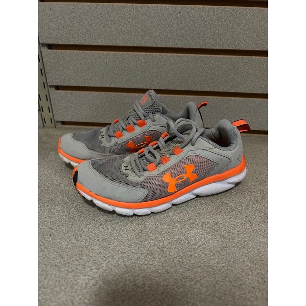 Under Armour Assert 9 Kids Running Shoes Grey Orange 3024833-107 Size 4Y