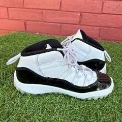 Jordan 11 Retro Gratitude White Black Gold Kids Sneakers 10C 378040-170
