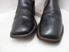 HP Horse Power Black Pink Leather Square Toe Cowboy Boots Youth Sz 4 Style 7052