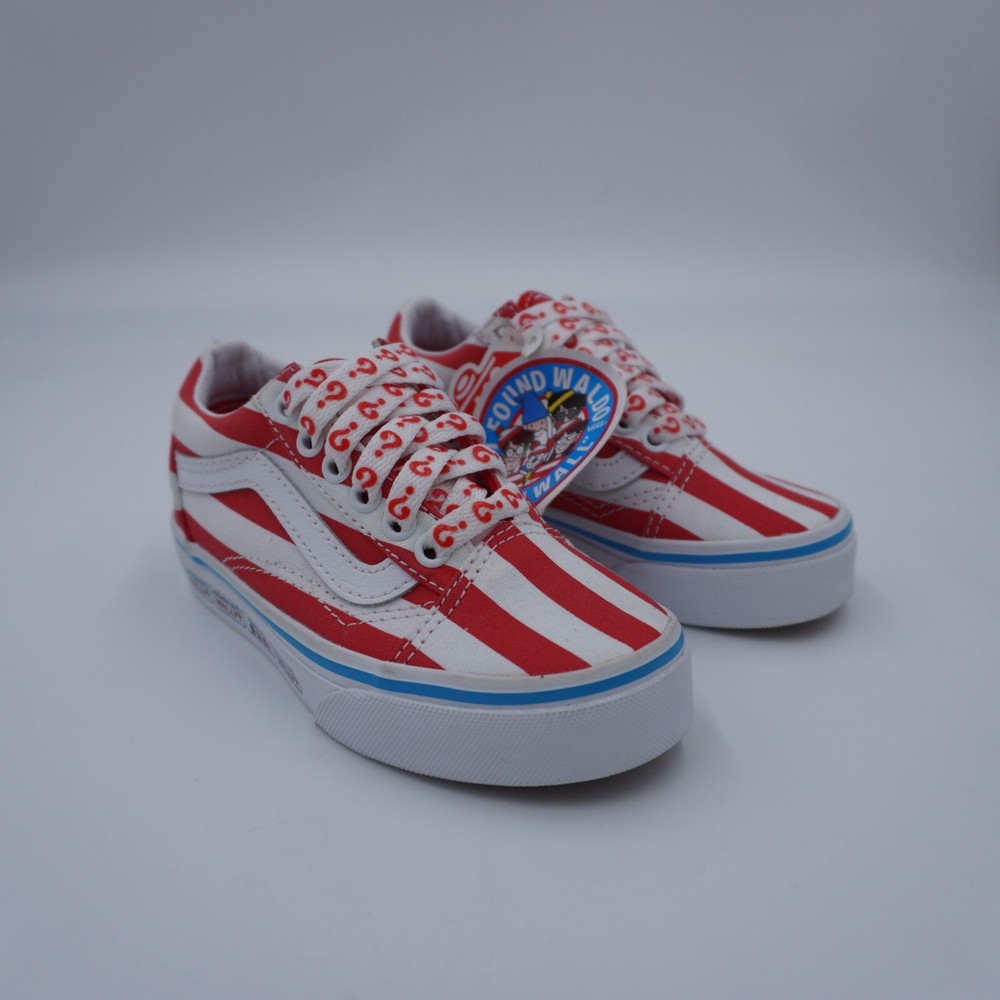 Vans x Wheres Waldo Old Skool International Stripes Shoe Little Kid 10.5 K New
