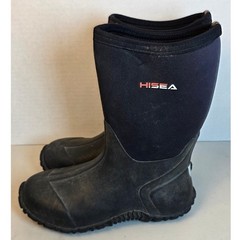 HISEA Kids Rubber Neoprene Rain Snow Boots Black Waterproof Size 4 Muck Boot