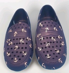 Size 2 Youth Blue with White Anchor Floafers Shoes that Float! Perfect Condition