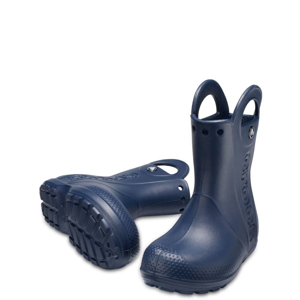 Crocs Toddler Pull On Rain Boots Navy Blue 12803 US Size J3 (2776)*
