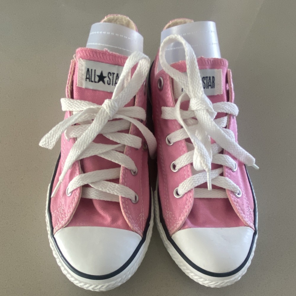 Converse Chuck Taylor All Star Low Top Canvas Sneaker Pink/White Youth 2Y