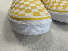 Vans Classic Checkerboard Slip-On Canvas Comfort Sneakers Kids 6 Yellow White