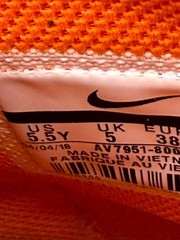 Nike Air Force 1 High LV8 GS Just Do It AV7951-800 Kids 5.5 Sneaker Orange Shoes