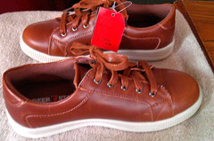 DEER STAGS Brown KANE Lace-Up Memory Foam Kids School/Dress Shoes, 1-1/2 M, NWT