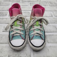 Converse Chuck Taylor All Star Sneakers Kid Size 11.5 High Ombré Rainbow Summer