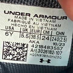 Under Armour Assert 10 Gray Blue Running Shoes Sneaker 3026182-107 Youth Size 6Y