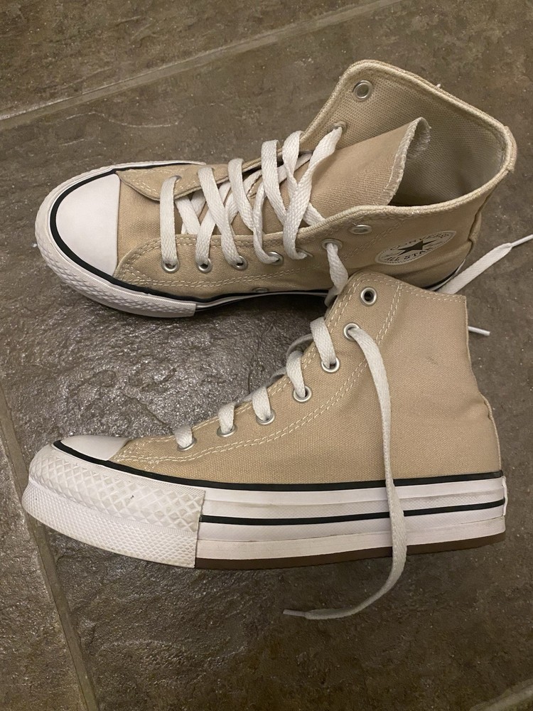 Converse Chuck Taylor All Star Unisex Kids High Top Canvas Beige US 3