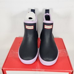 Size 1 Big Kids – Hunter Finley Rain WATERPROOF – Black / Purple