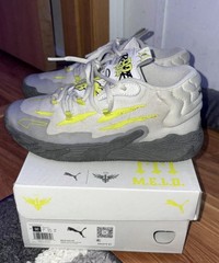 PUMA LaMelo Ball MB .03 JR Gray Yellow Unisex Kids Athletic Sneakers 3C