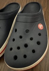 Juniors CROCS CROSBAND Navy Red & White Shoes Size J4