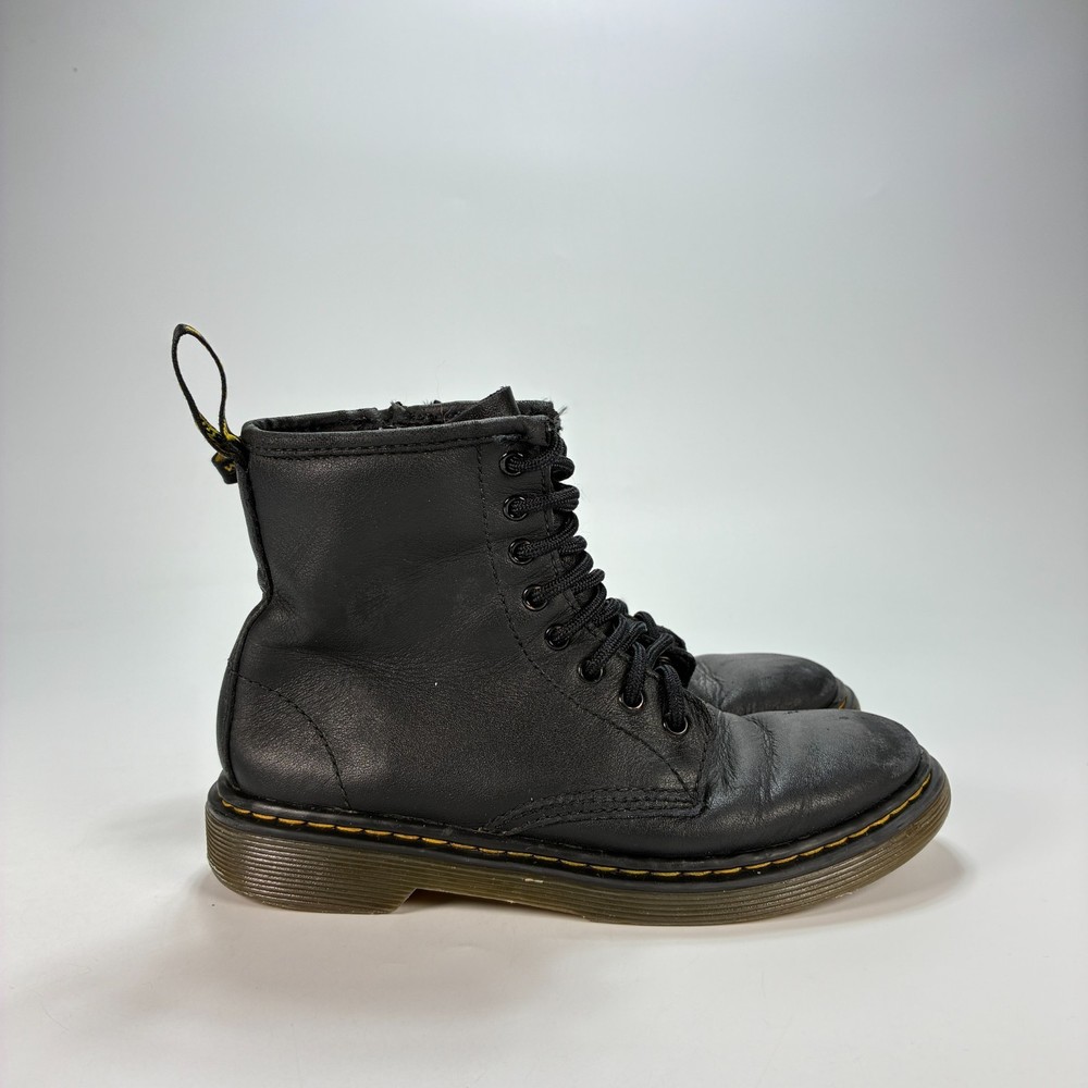 Dr. Martens 1460 Pascal Black Soft Leather 8 Eyelet Combat Boots Youth Size 2
