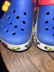Mickey Mouse Crocs size 10/11c White and Blue Colored Light UP Toddler Kids