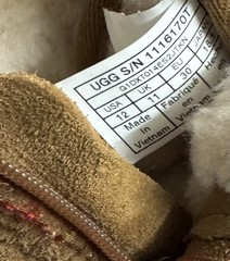 UGG Kids Brown Suede Bootie Logo Embroidered Faux Fur Lined Size 12 1116170T