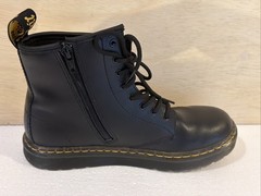 Dr. Martens Leather Boots black ZAVALA Size 4 and 5 side zip moto combat NEW