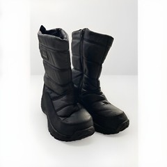 Magellan Outdoors Winter Snow Boots Youth 3 Black Faux Leather Zip