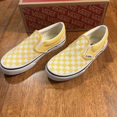 VANS Classic Slip-On Checkerboard Yellow White Canvas Unisex Kids US 1.5